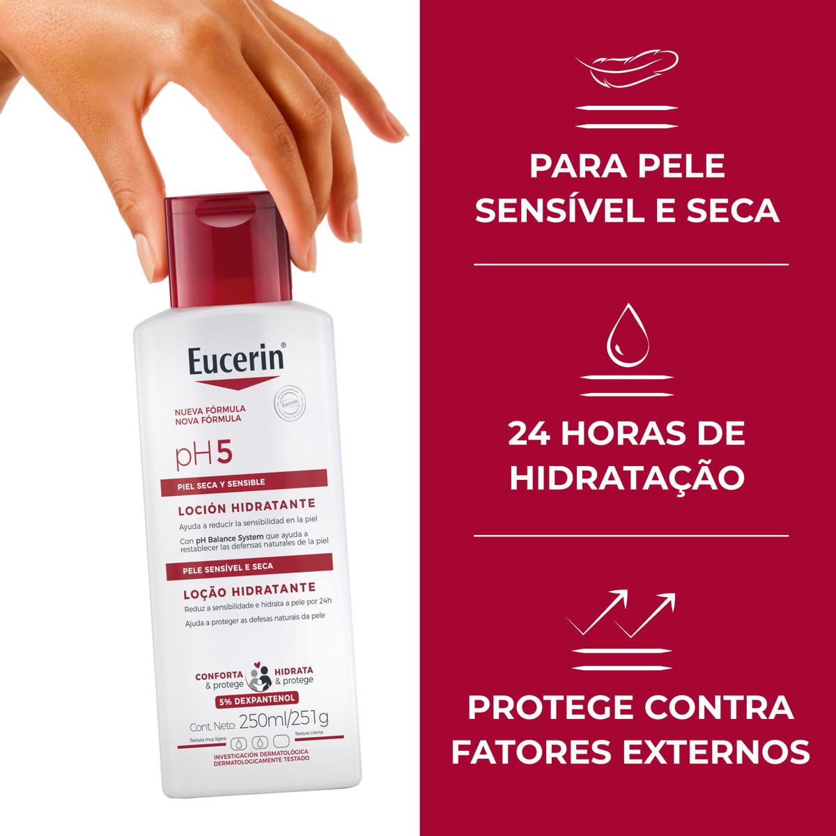 Eucerin pH5 Loção Hidratante Corporal 250ml para Pele Sensível