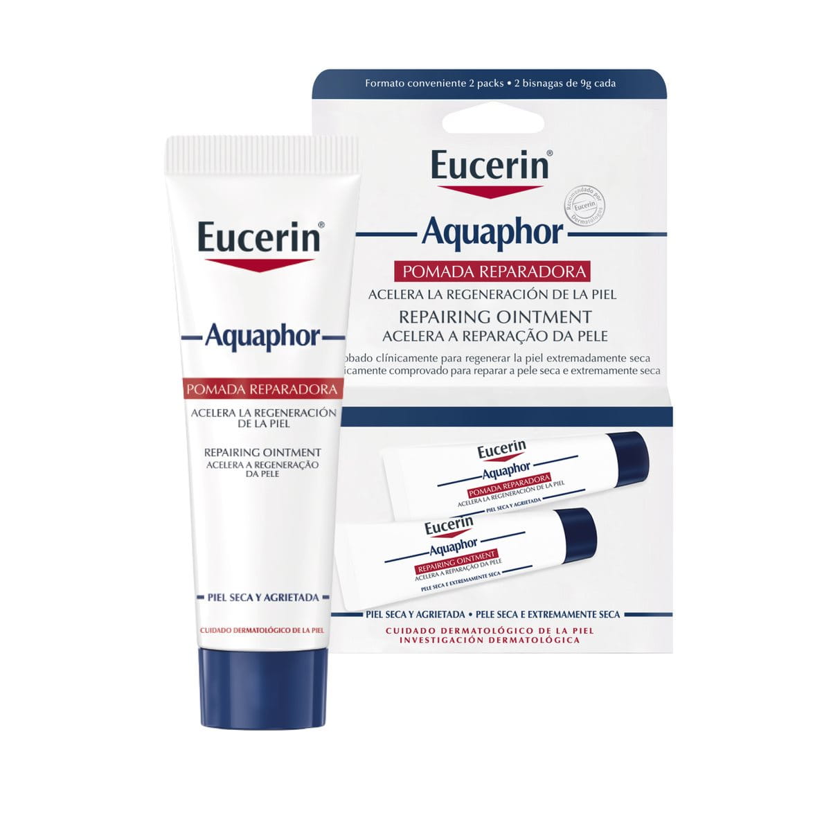 Eucerin Aquaphor DuoPack Pomada Reparadora Intensiva Hidratação 2x 10ml