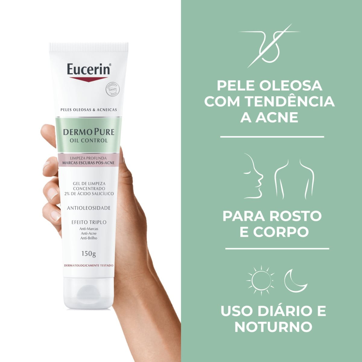 Gel de Limpeza Facial Eucerin Dermo Pure 150g Controle Acne