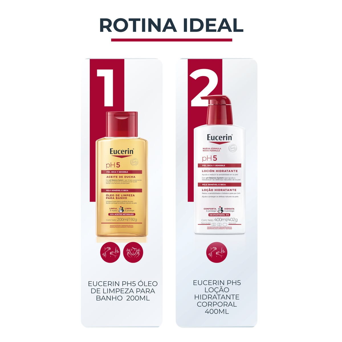 Óleo de Limpeza Eucerin PH5 para Banho Pele Sensível 200ml