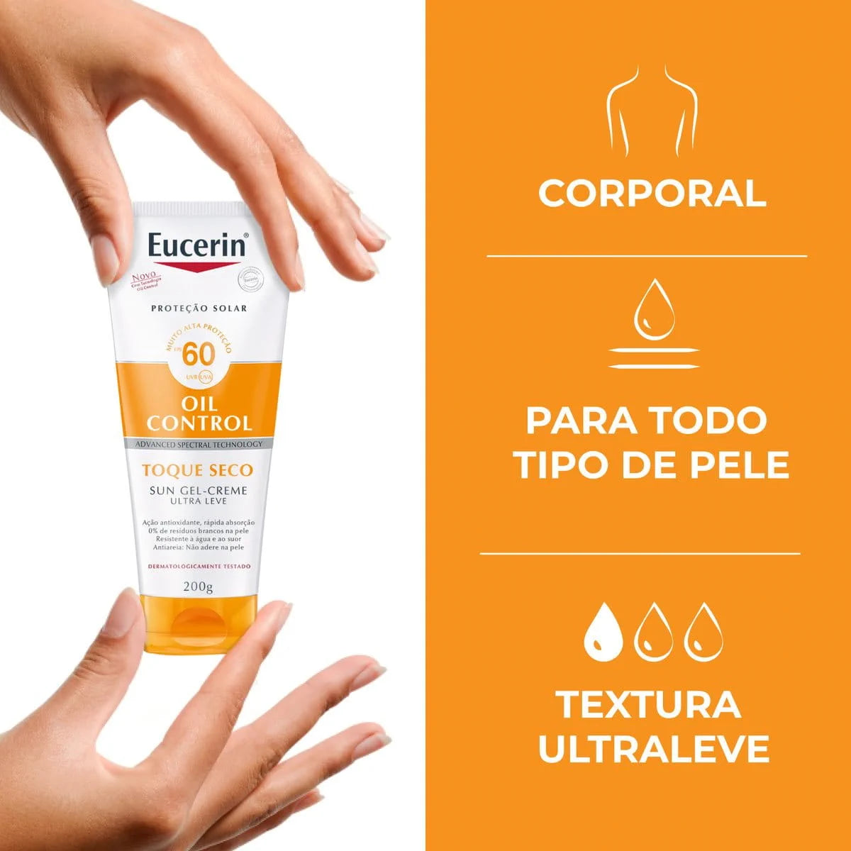 Protetor Solar Eucerin Sun Loção Corporal Oil Control FPS 60 200ml