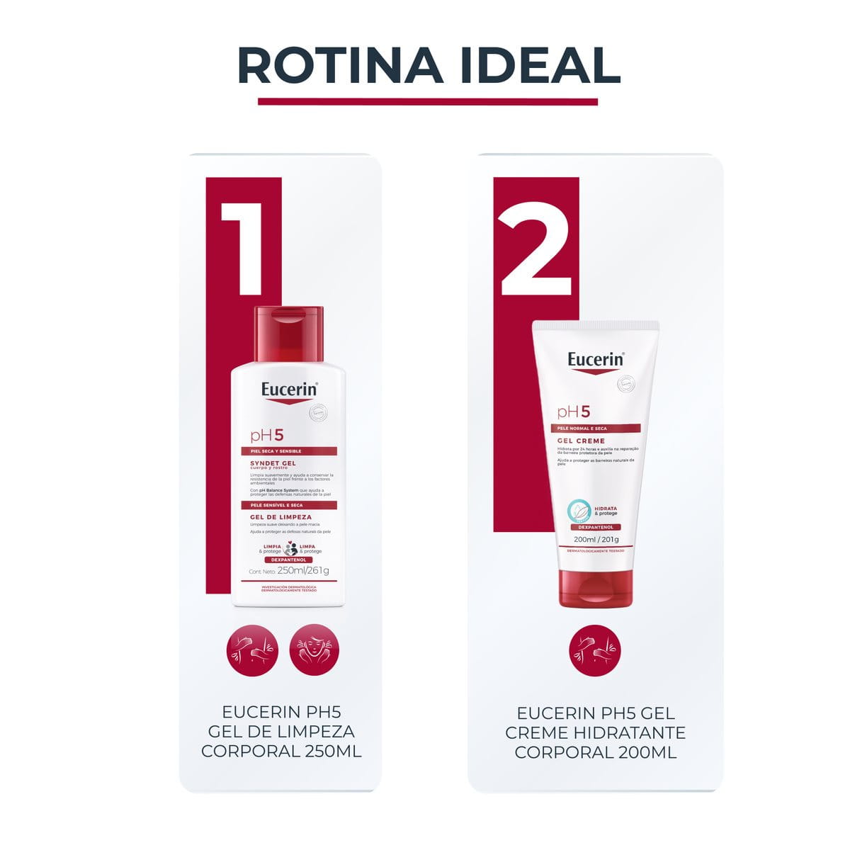 Gel Creme Hidratante Corporal Eucerin pH5 200ml Proteção Equilibrada Diária